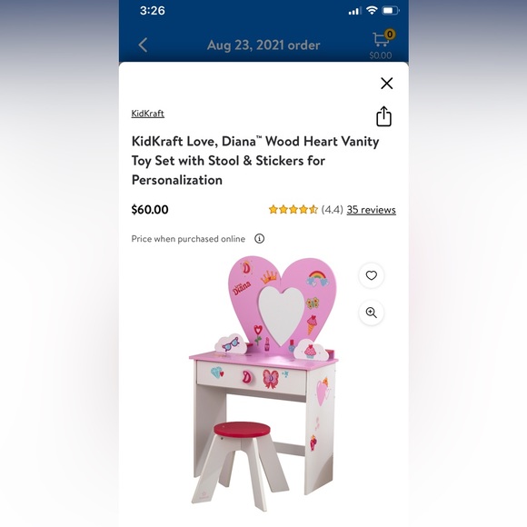 Other Kidkraft Love Diana Wood Heart Vanity With Stool Poshmark
